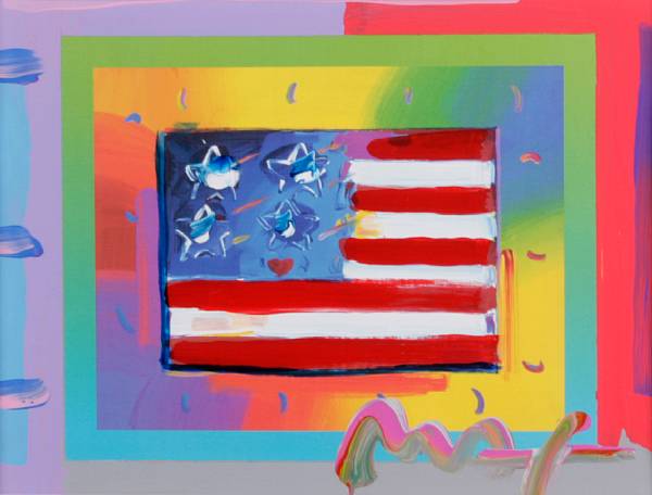 Appraisal: Peter Max German American born Flag with Heart on Blends