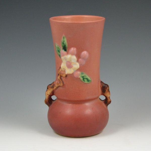 Appraisal: Roseville Apple Blossom vase in pink Marked Roseville USA -