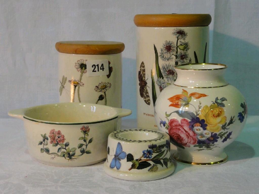 Appraisal: A quantity of ceramics including Portmeirion storage jars and covers