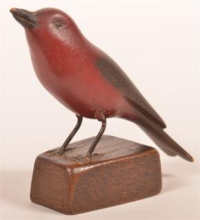 Appraisal: Carved and Painted Folk Art Song Bird Dated mounted on