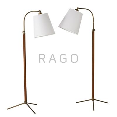 Appraisal: JACQUES ADNET Attr - Pair of floor lamps France s