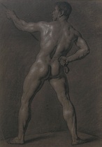 Appraisal: German School ca later th Century Large standing nude study