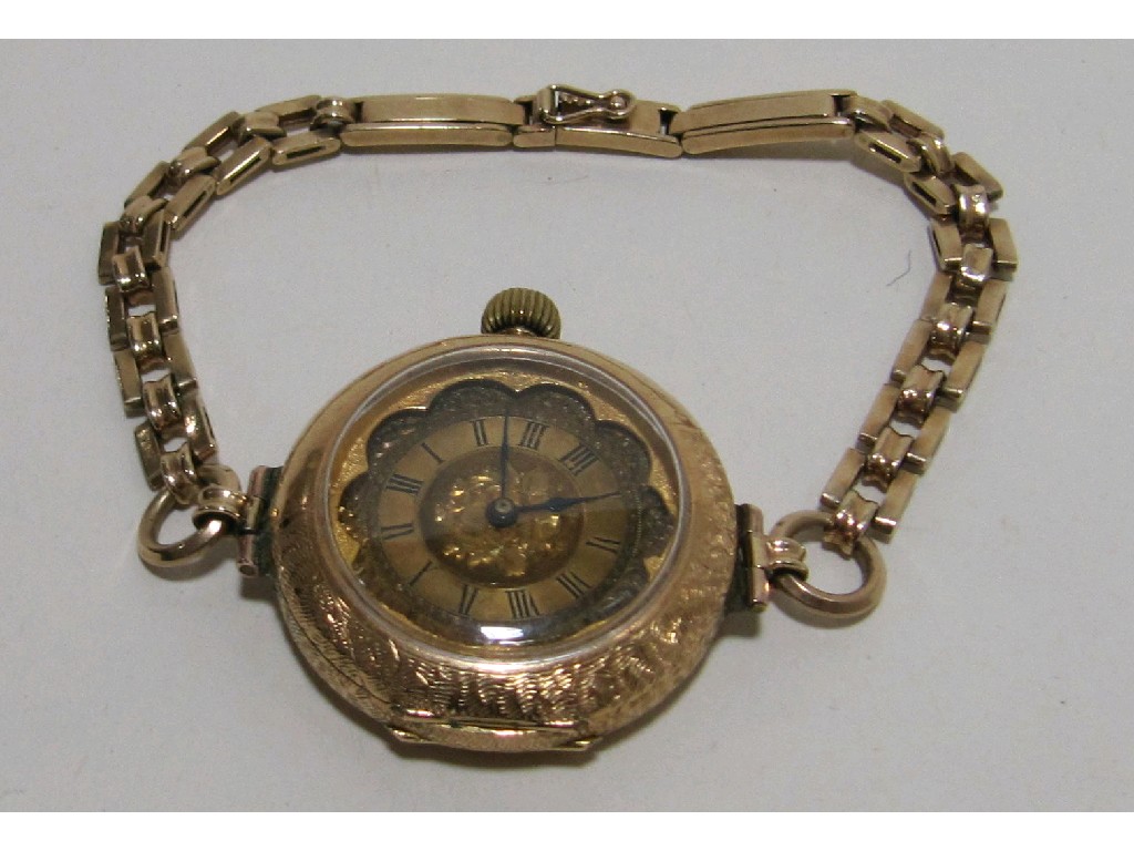 Appraisal: Eighteen carat gold fob watch converted to a wrist watch