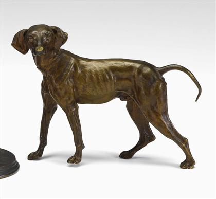 Appraisal: Bronze figure of a hound late th century In the