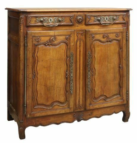 Appraisal: French Provincial fruitwood sideboard th c fitted with two drawers