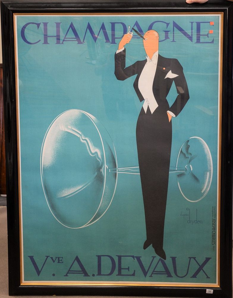 Appraisal: Champagne Vue A Devaux lithograph poster by Dryden marked Joseph-Charles