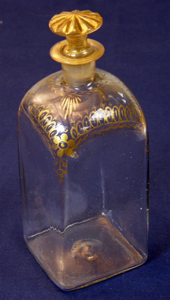 Appraisal: Early th century clear glass decanter and stopper of square