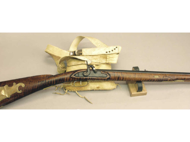 Appraisal: Full stock curly maple Pennsylvania squirrel rifle in Cal with