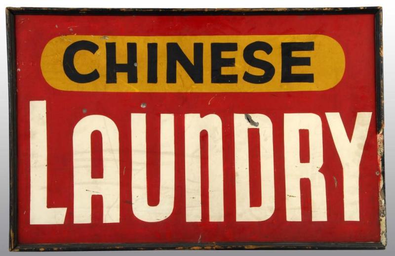 Appraisal: Tin Chinese Laundry Sign Description Two-sided Condition Very Good Size