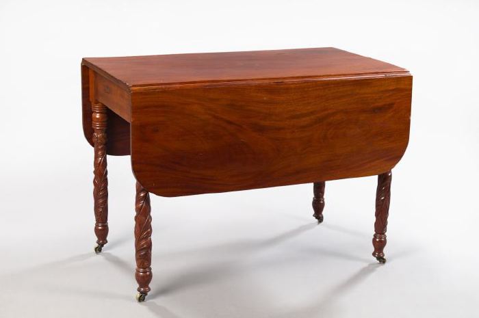 Appraisal: American Classical Mahogany Drop-Leaf Breakfast Table second quarter th century