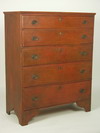 Appraisal: CHEST - th C Queen Anne red painted pine four