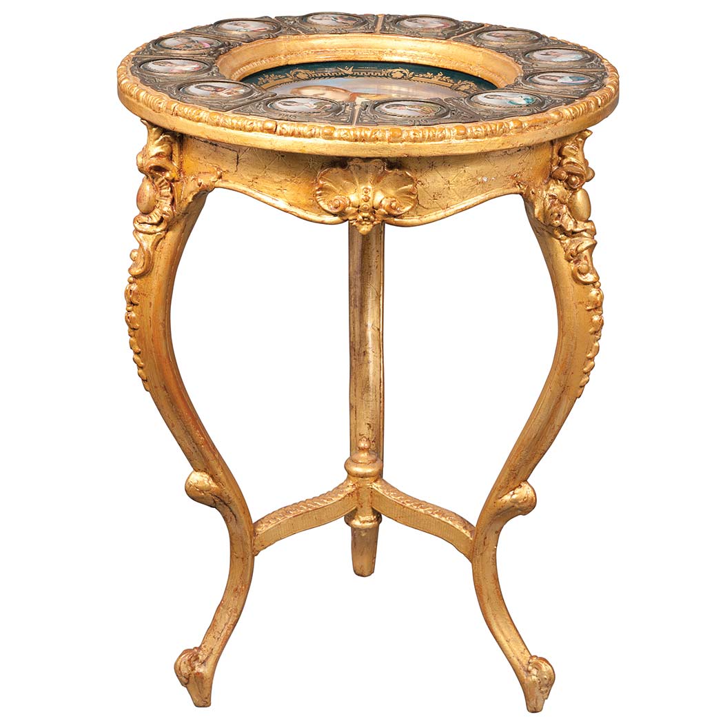 Appraisal: Vienna Porcelain Enameled and Bronze Mounted Painted Table In the