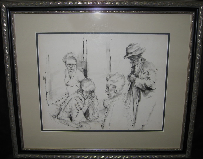 Appraisal: Ken Burke American New Orleans th Century Four Elderly Figures