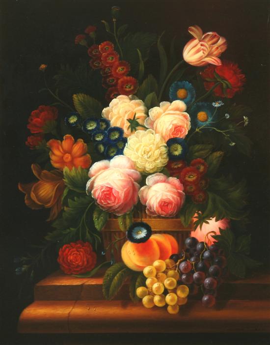 Appraisal: LAUREN BECKER American th century STILL LIFE OF MIXED FLOWERS