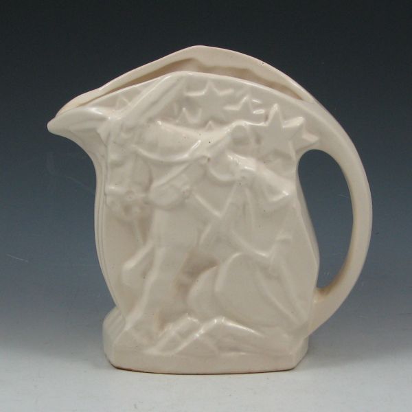 Appraisal: Rare McCoy donkey pitcher in semi-matte white glaze Marked NM