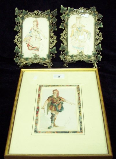 Appraisal: Possibly by Samuel-Marie Cl dat de Lavignerie Three watercolours depicting