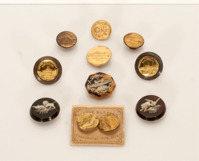 Appraisal: Commemorating centennial celebrations of Buttons showing Philadelphia Art Gallery Centennial