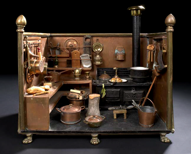 Appraisal: Fascinating Continental Copper Miniature Kitchen third quarter th century fitted