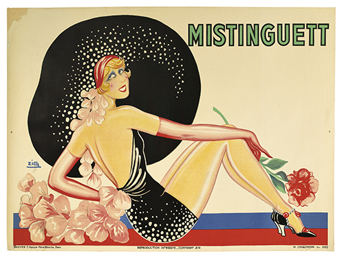 Appraisal: ZIG LOUIS GAUDIN - MISTINGUETT x inches x cm H