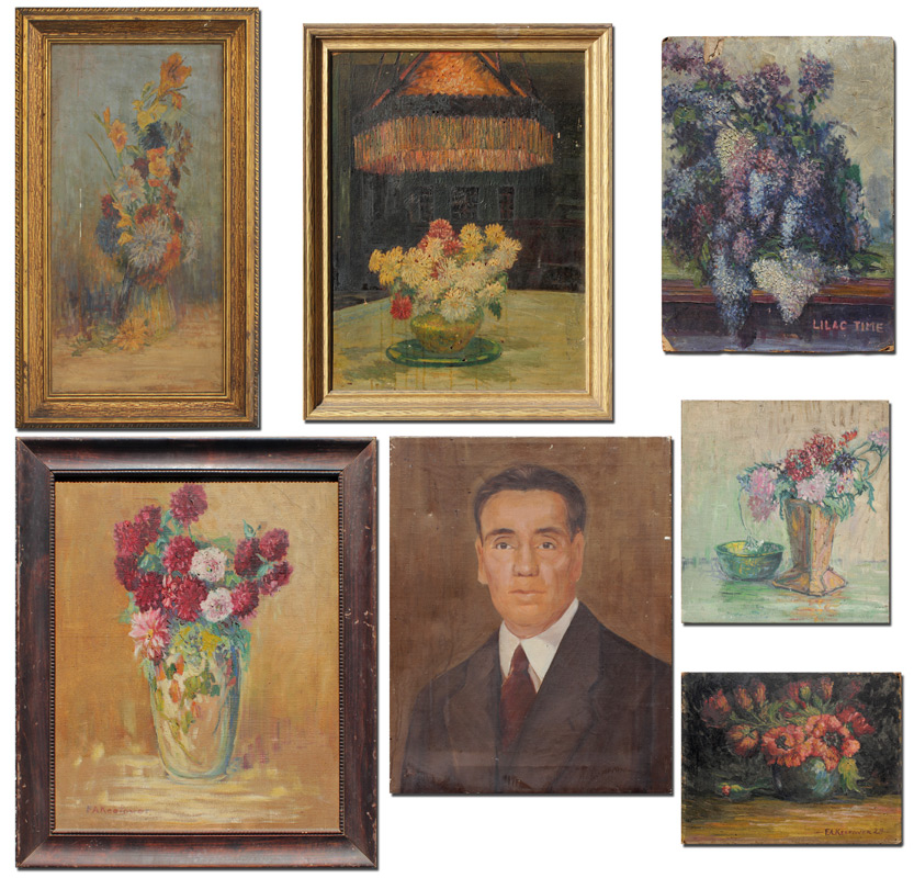 Appraisal: KEEFOVER F A American th Century Piece Painting Lot to