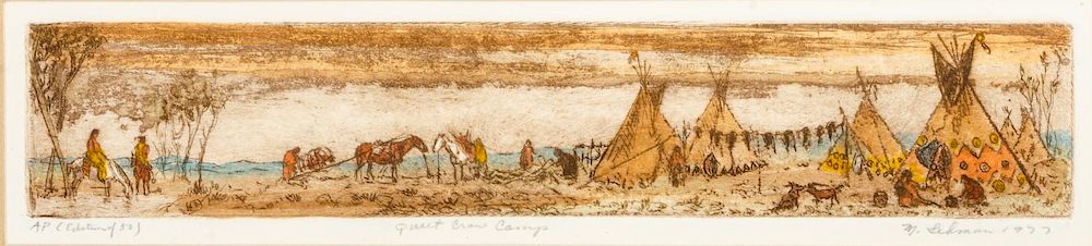 Appraisal: Mary Lehman American b Group of four etchings Crow War