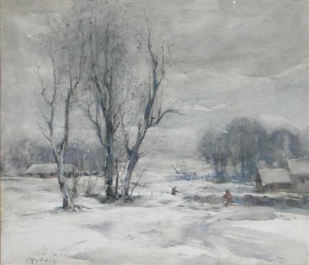 Appraisal: EWAN GEDDES R S W SCOTTISH - WINTER LANDSCAPE Signed