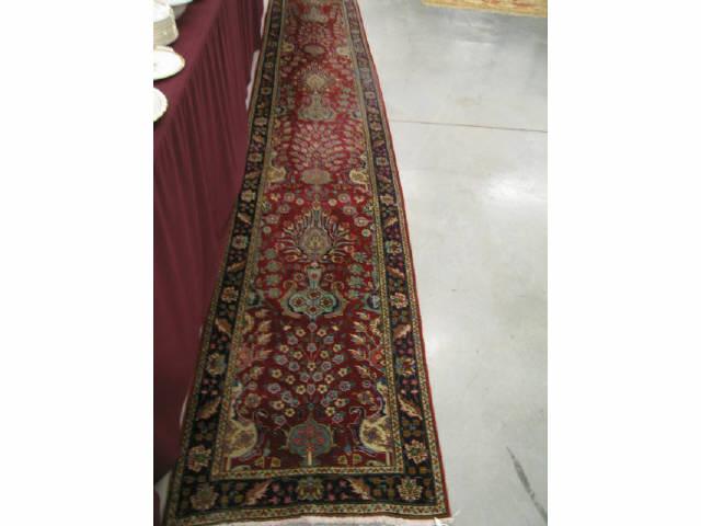 Appraisal: Tabriz Persian Handmade Runner stunning florals on red field '