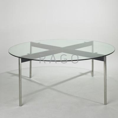 Appraisal: IRA GRAYBOFF Custom dining table USA s Enameled and chromed