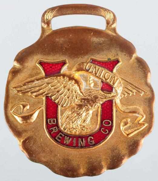 Appraisal: Union Brewing Company Enameled Embossed Fob Nice brilliant colors and