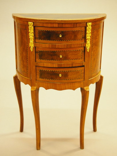 Appraisal: Louis XV-Style Kingwood and Burlwood Bedside Commode the banded and