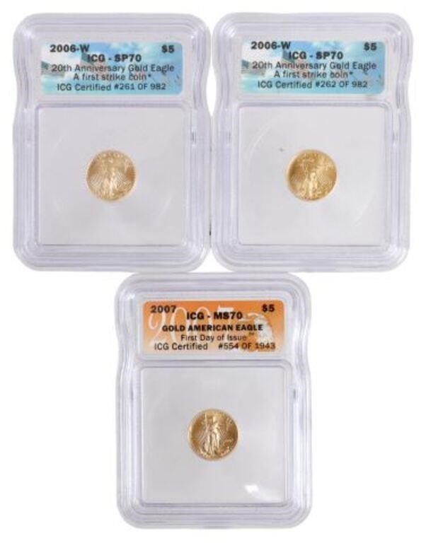 Appraisal: lot of U S W Liberty gold coins th Anniversary