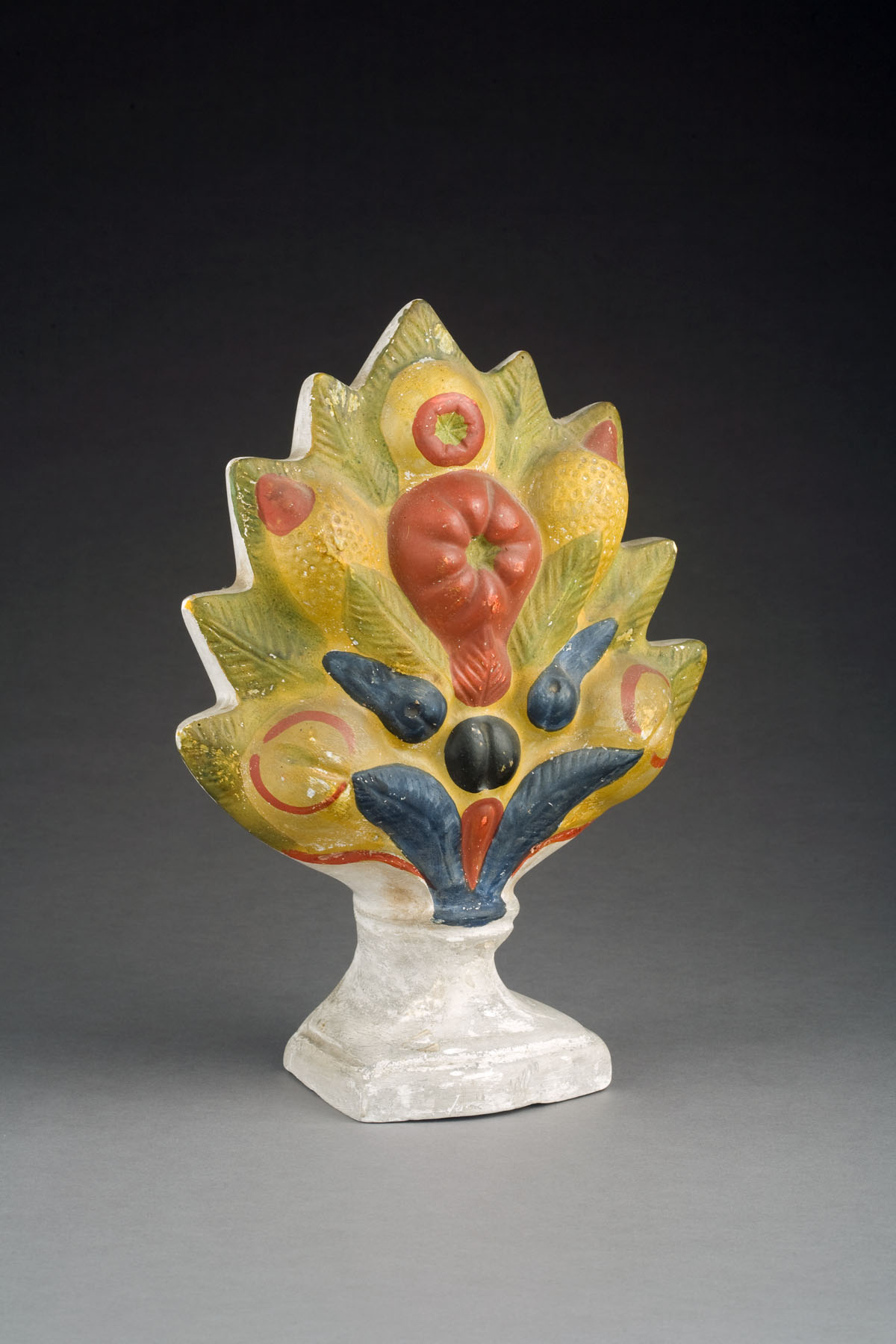 Appraisal: AMERICAN CHALKWARE MODEL OF A SPRAY OF FRUIT POSSIBLY PENNSYLVANIA