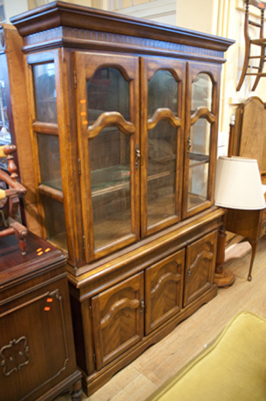 Appraisal: SIX DOOR GLAZED TIMBER CABINET