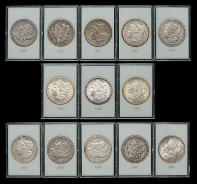 Appraisal: Set of Carson City Morgan dollars all dates -CC Fine