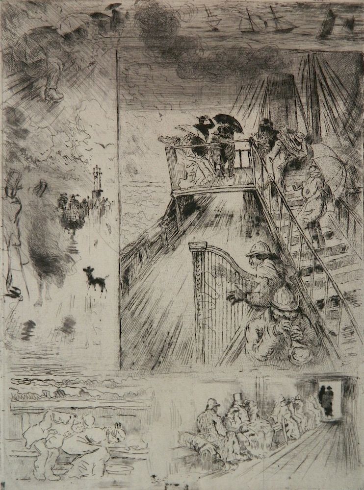 Appraisal: Felix Buhot drypoint etching and aquatint Felix Buhot French -