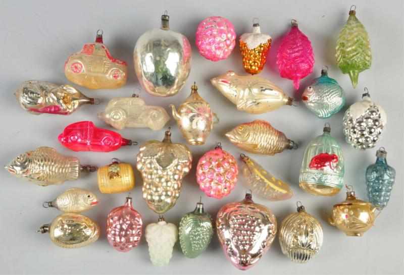 Appraisal: Lot of Glass Christmas Ornaments Description