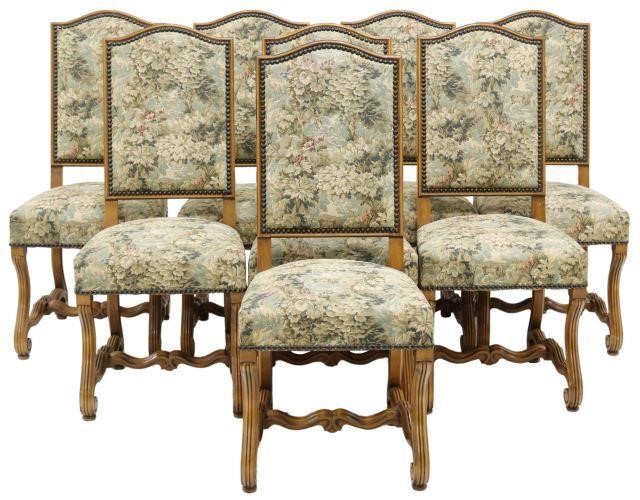 Appraisal: lot of French Louis XIV style walnut dining chairs th