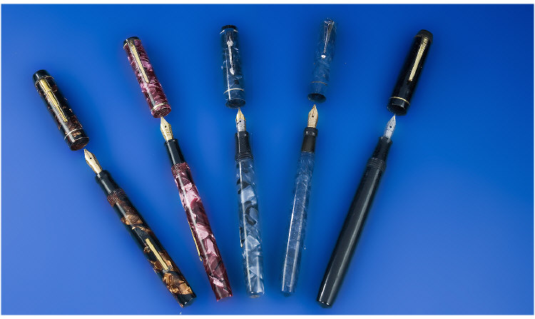 Appraisal: English Pens A Unique Junior in blue pearl and black