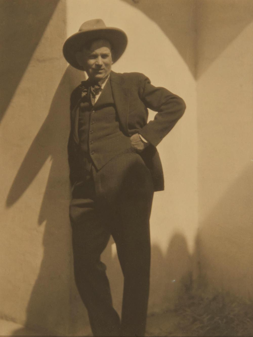 Appraisal: A photograph of Edward Borein Depicting Borein outside his studio