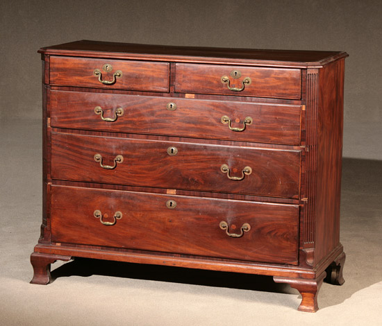 Appraisal: George III Mahogany Chest of Drawers Late th Century Repairs