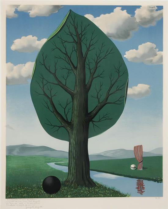 Appraisal: After Ren Magritte Belgian - La G ante Lithograph in