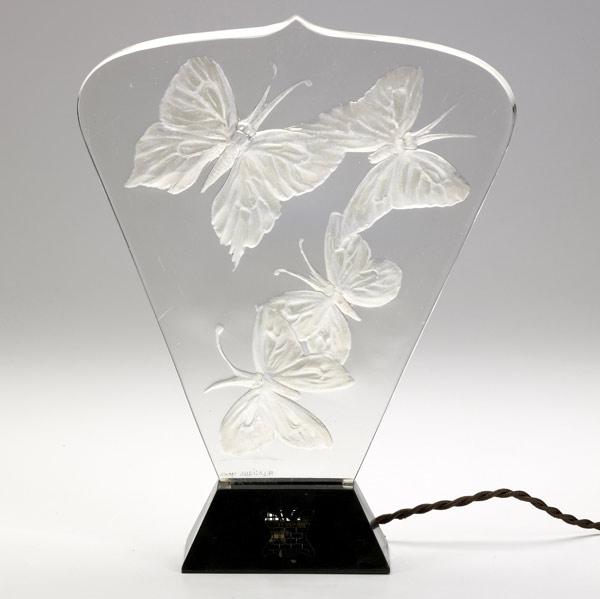 Appraisal: LALIQUE Papillions luminiere of clear and frosted glass from a