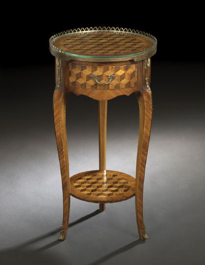 Appraisal: French Gilt-Brass-Mounted Tripodal Chairside Table fourth quarter th century of