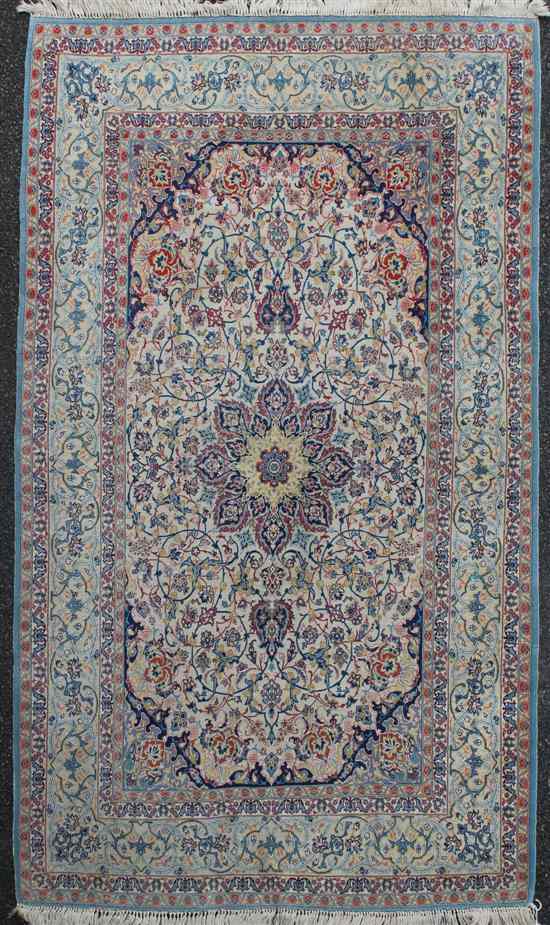 Appraisal: An Isphahan rug with field of scrolling foliage on an