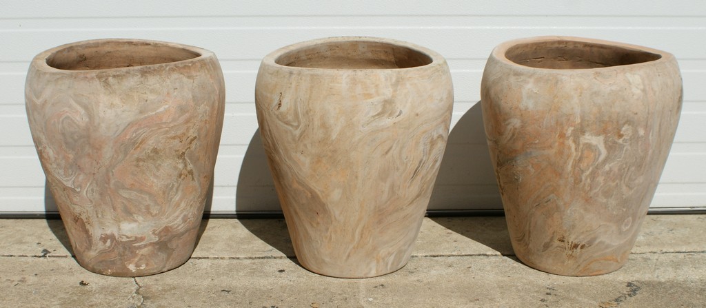 Appraisal: Ceramic Planters with swirl decoration h