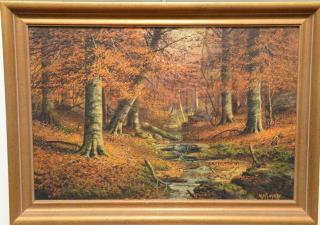 Appraisal: William McKendree Snyder - oil on canvas Fall Landscape with