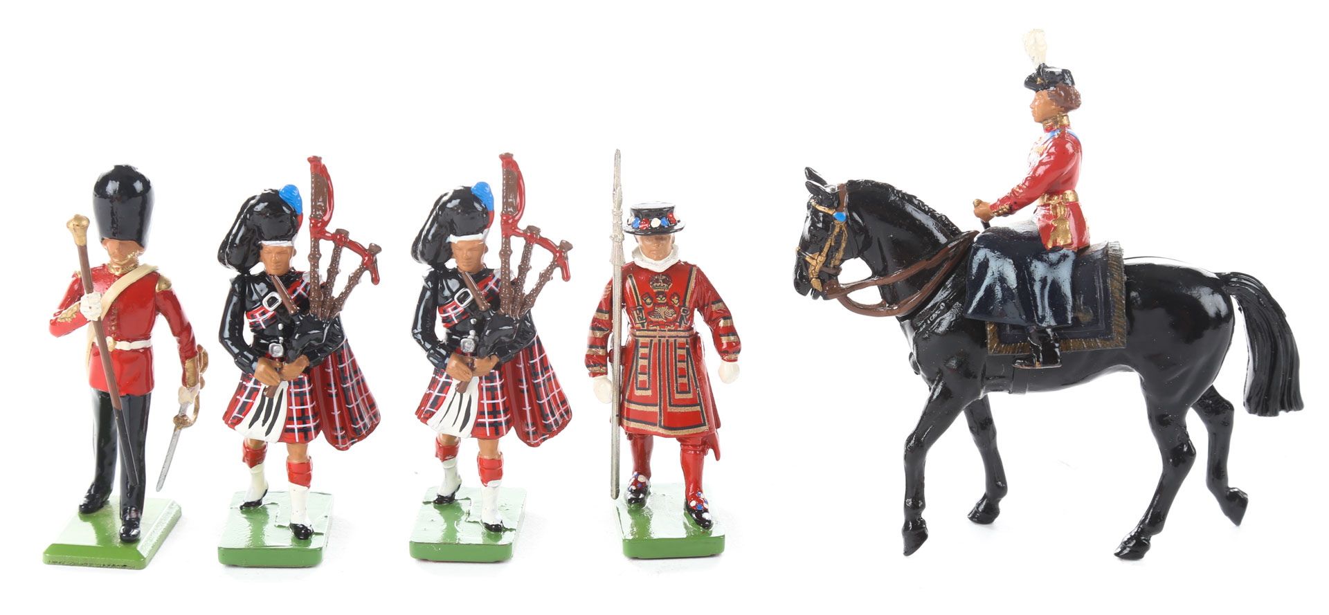 Appraisal: Britains painted lead figures including Queen Elizabeth II Yeoman of