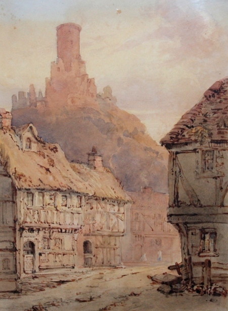 Appraisal: CIRCLE OF SAMUEL PROUT - A hillside continental street watercolour