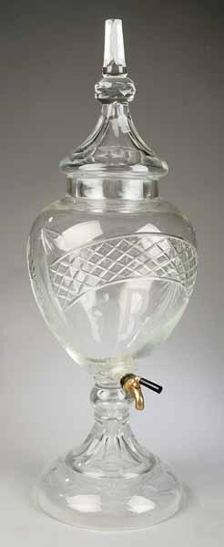 Appraisal: A Large Belle poque Lidded Cut Glass Apothecary with brass