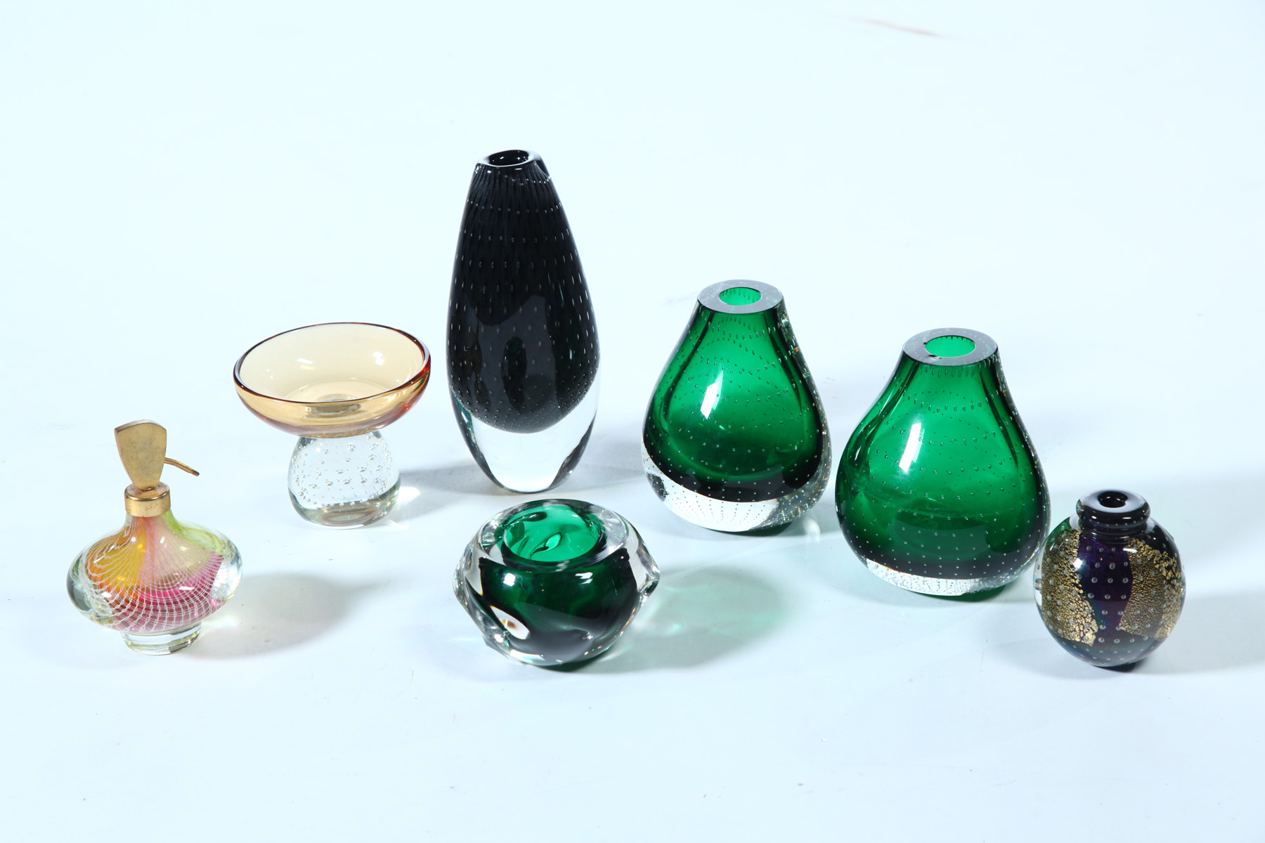 Appraisal: SIX PIECES OF CONTEMPORARY ART GLASS European and American nd-half